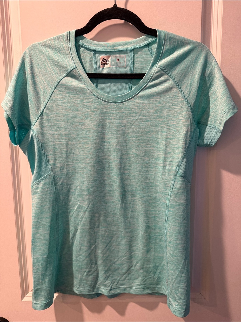 Reebok Women's Aqua Heather Short Sleeve Athletic Tee